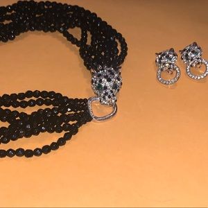 Kenneth Jay Lane Rhinestone Leopard Set
